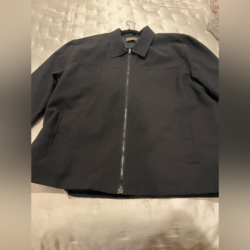 YMLA Midnight Black Structured Elegant Shirt Jacket NWOT - Picture 2 of 8